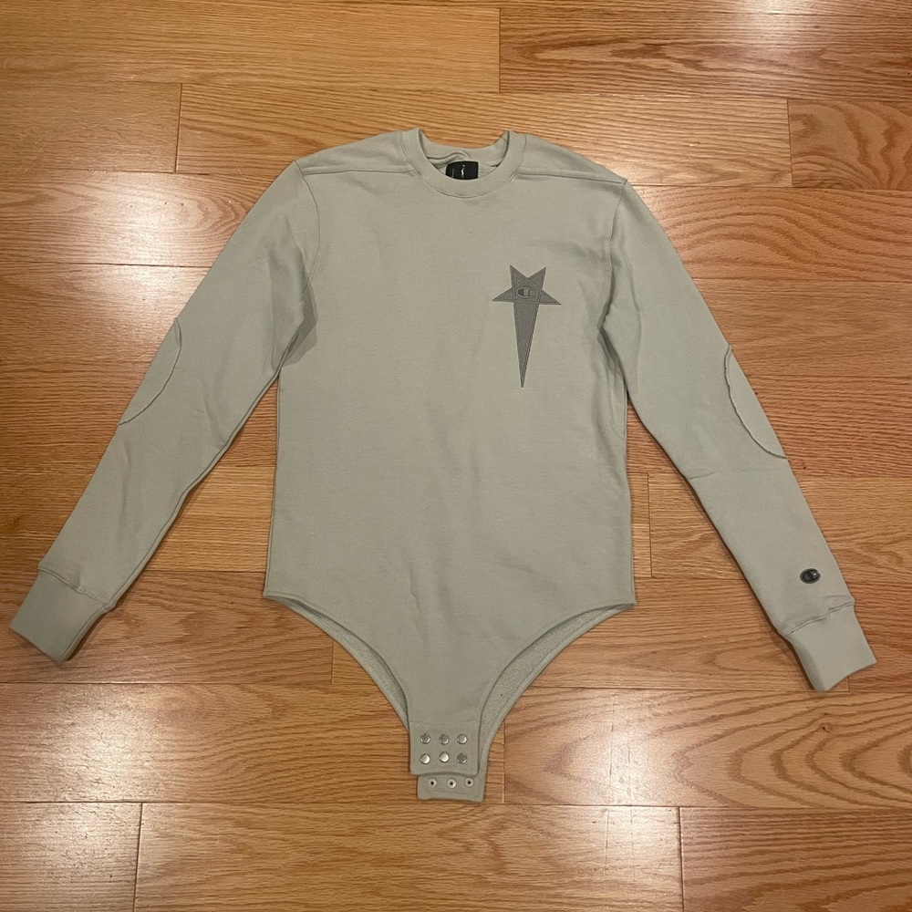 Rick Owens x Champion Pentagram pullover sweatshirt in Pearl Gray